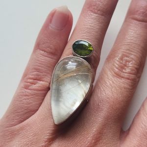 🥮HOLD🥮 Sterling Large Crystal Ring